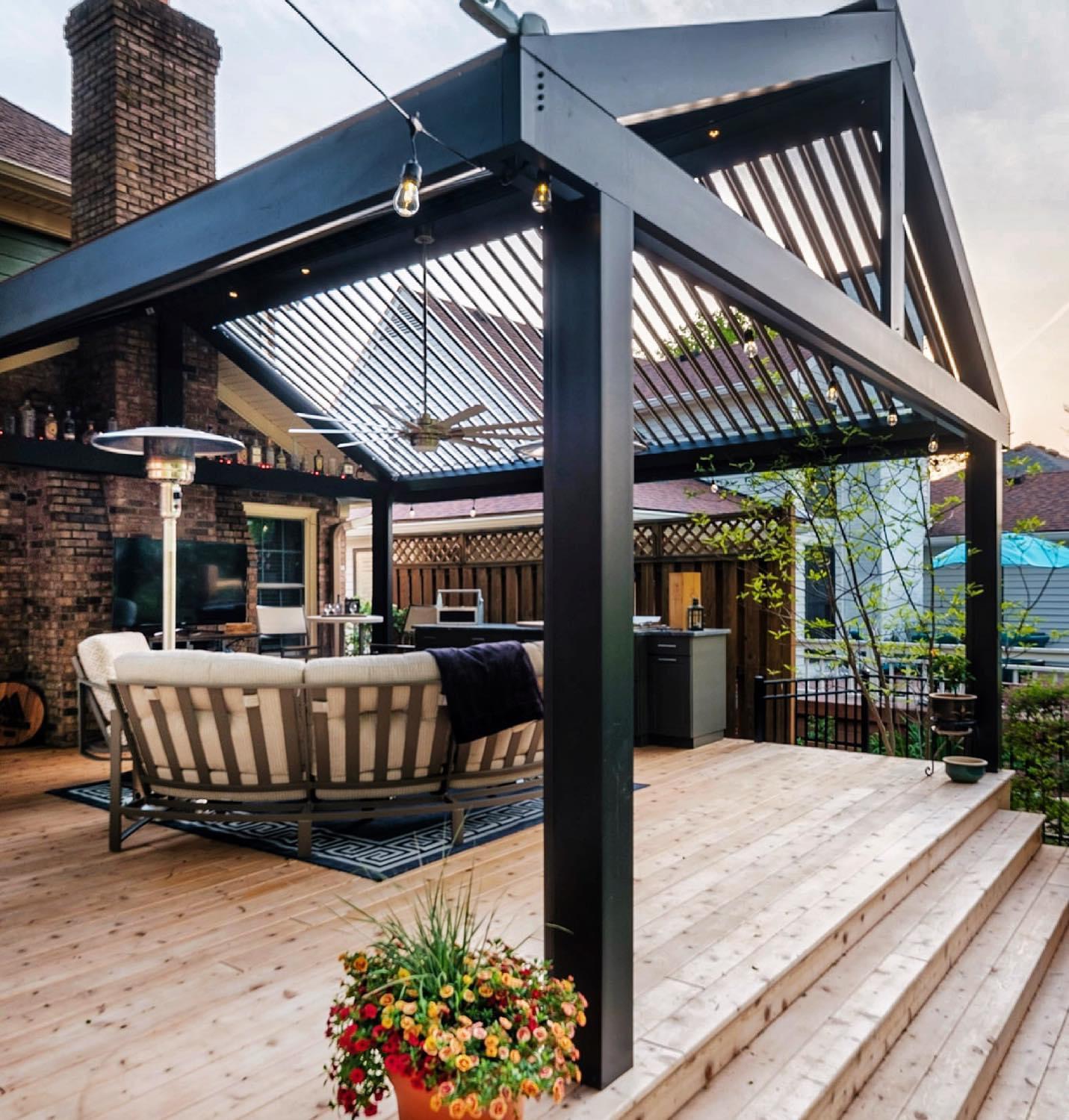 Gable pergola louvered by louvered outdoor Louisville ky
